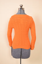 Load image into Gallery viewer, Orange Cable Cashmere Sweater By Ralph Lauren Black Label, S. From the back.