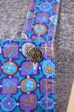 Load image into Gallery viewer, Closeup of LL Bean jumper dress strap. This strap has a button that say LL Bean.

