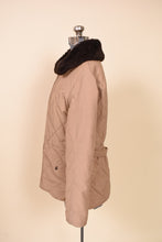 Load image into Gallery viewer, 1980s Quilted Tan Jacket With Brown Faux Fur Collar by Schott
