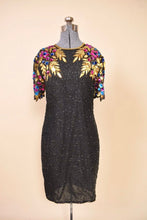 Load image into Gallery viewer, Black 80s Sequin Wiggle Dress By Stenay: Shown from Front