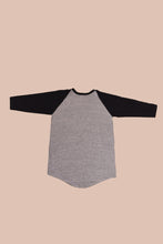 Load image into Gallery viewer, Grey "Navy" Baseball Sleeve Tee Shirt By Sportswear, XL: Shown from Back