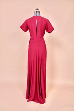 Load image into Gallery viewer, Merlot 40s Crepe Gown with Pleated Sleeves, S
