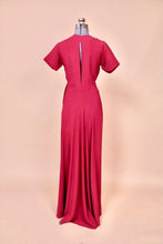 Load image into Gallery viewer, Merlot 40s Crepe Gown with Pleated Sleeves, S