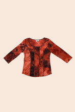 Load image into Gallery viewer, Orange Y2K Mesh Top By dressbarn. Pictured from the front.
