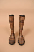 Load image into Gallery viewer, Tan Plaid Rain Boots, Size: 35, By Burberry