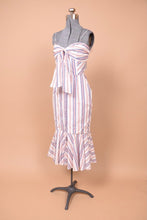 Load image into Gallery viewer, Designer Deadstock Striped Cotton Tie Dress by Nicholas on angle