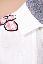 Load image into Gallery viewer, Black and Pink Gingham Rose Appliqué Mini Dress by Carven, M
