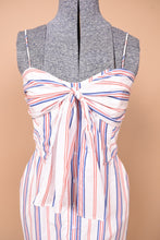 Load image into Gallery viewer, Designer Deadstock Striped Cotton Tie Dress by Nicholas from front close up