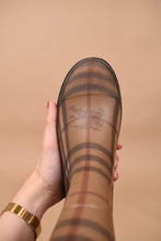 Load image into Gallery viewer, Tan Plaid Rain Boots, Size: 35, By Burberry