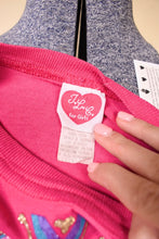 Load image into Gallery viewer, Vintage kids hot pink western cowgirl top is shown in close up. This shirt has a tag that reads JLC For girls.
