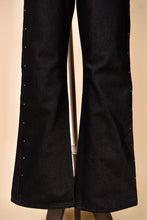 Load image into Gallery viewer, Black Dark Wash Flares w/ Side Studs By Jordache, 28
