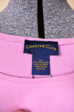 Load image into Gallery viewer, Vintage cotton pastel pink tank top is shown in close up. This top has a tag that reads Charter Club. 
