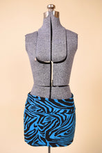 Load image into Gallery viewer, Blue Tiger Print Mini Skirt By Ambiance, S/M
