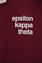 Load image into Gallery viewer, The front right wording is visible up close. The words read, epsilon kappa theta.