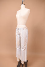 Load image into Gallery viewer, White Striped Low Rise Pants By Theory, XS/S
