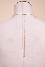 Load image into Gallery viewer, Vintage pleated yellow gold chain link necklace is shown from the back. 
