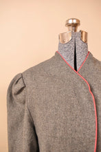 Load image into Gallery viewer, Pink-Piped Grey Wool Shrug Jacket, S/M
