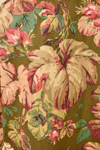 Load image into Gallery viewer, Vintage nineties pink and tan floral print jacket by Outside designworks is shown in close up. This designer jacket was made in New Hampshire. 
