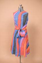 Load image into Gallery viewer, Geoffrey Beene multicolor tie front cocktail dress is shown from the front.
