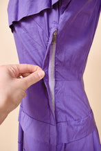 Load image into Gallery viewer, Purple 50s Cotton Dress By Brief Measure, XS