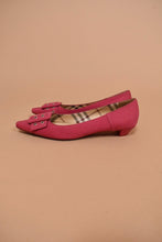 Load image into Gallery viewer, Pink Toe Buckle Designer Kitten Heels By Burberry, 38.5