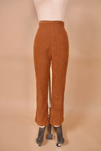 Load image into Gallery viewer, Vintage Y2K brown faux suede cowgirl set is shown from the front. These brown western inspired pants have a high waist.
