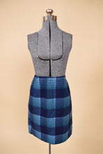 Load image into Gallery viewer, Blue Cool Tone Plaid Wool Skirt Set, M
