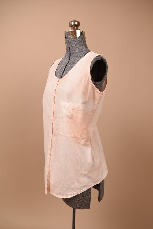 Avocado Pit Tie-Dyed Sleeveless Cotton Top from side