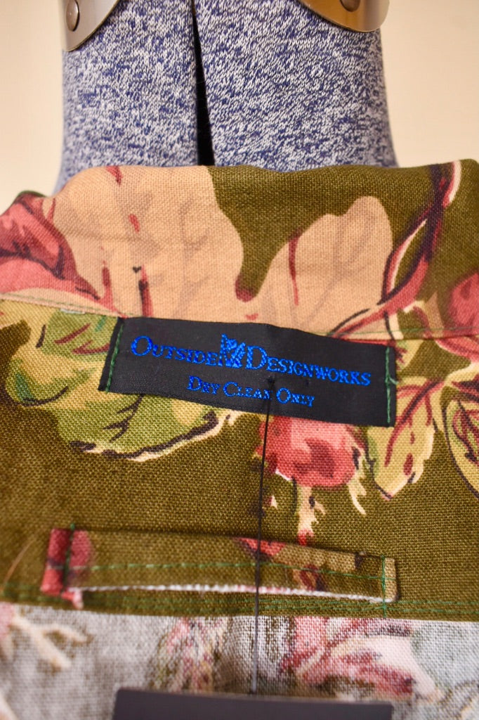Olive Botanical Print Cotton-Blend Jacket by Outside Designworks tag
