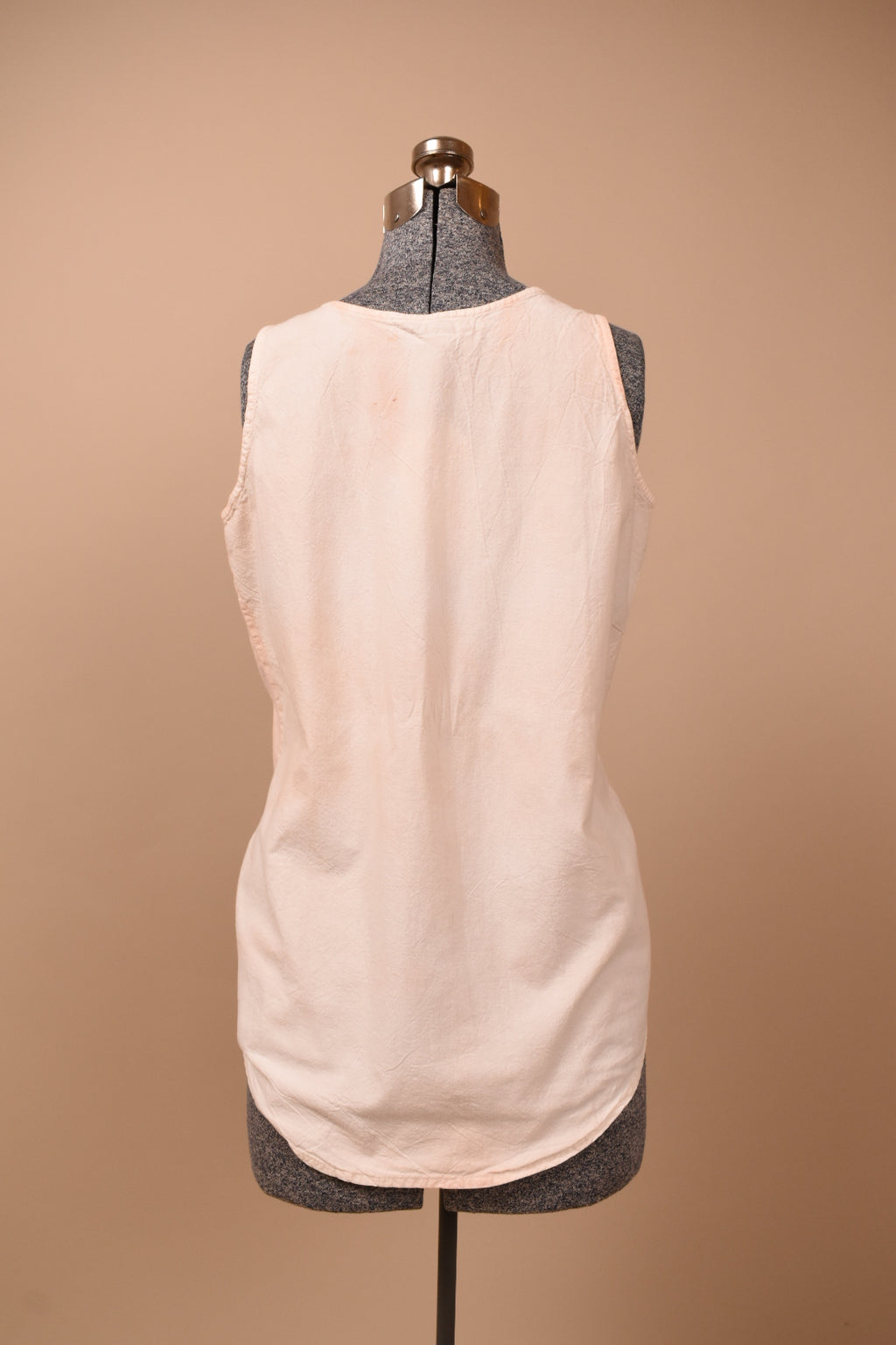 Avocado Pit Tie-Dyed Sleeveless Cotton Top from back