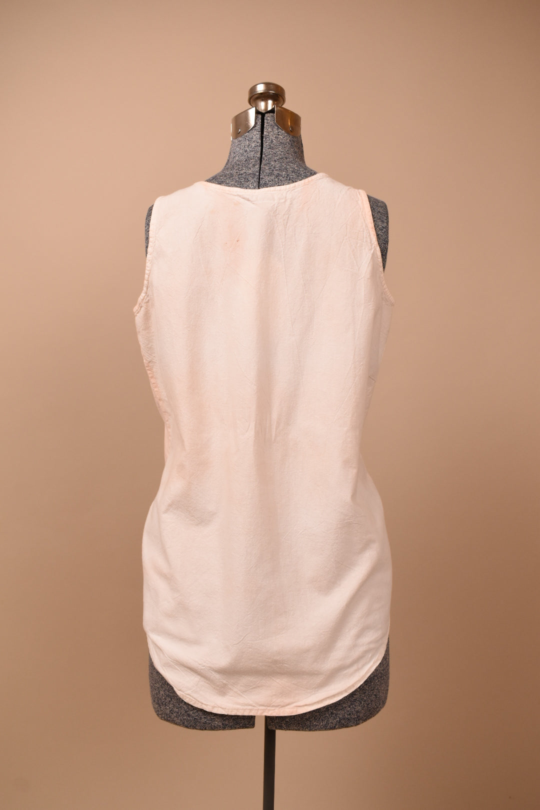 Avocado Pit Tie-Dyed Sleeveless Cotton Top from back