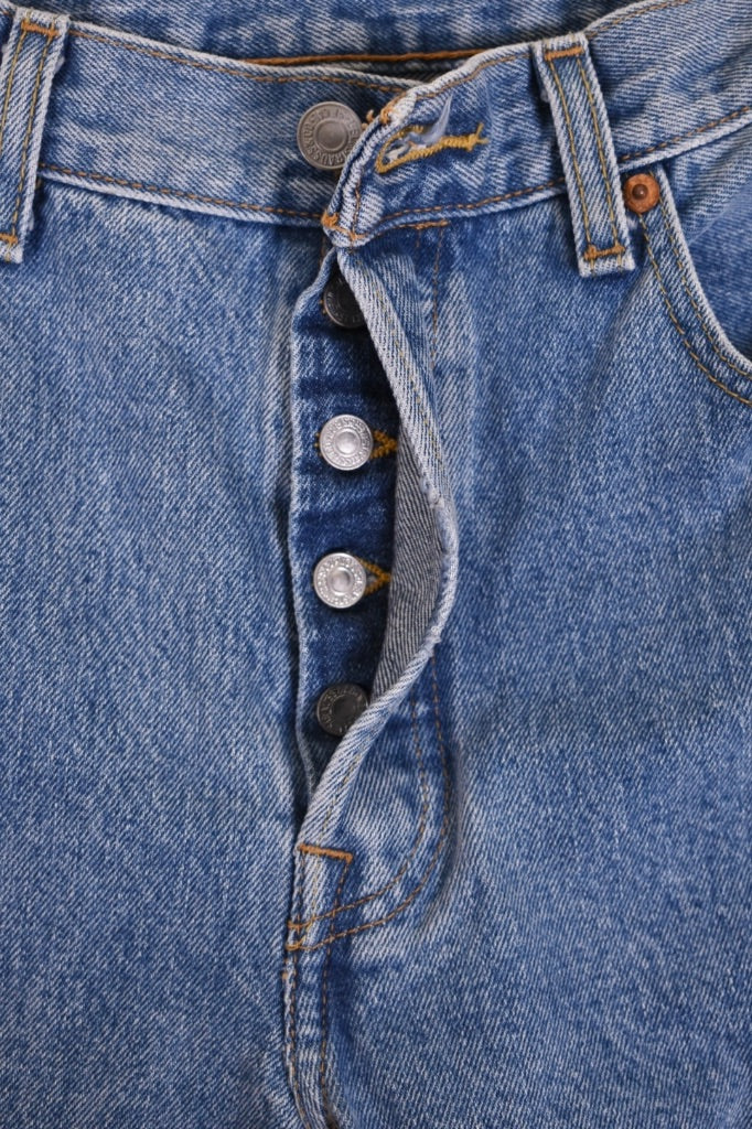 Blue 501 Distressed Jeans By Levis, 32