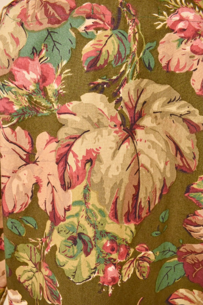 Olive Botanical Print Cotton-Blend Jacket by Outside Designworks print