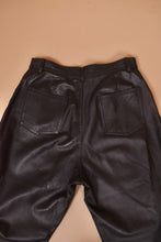 Load image into Gallery viewer, Black High Rise Leather Pants By Marie Claire, L
