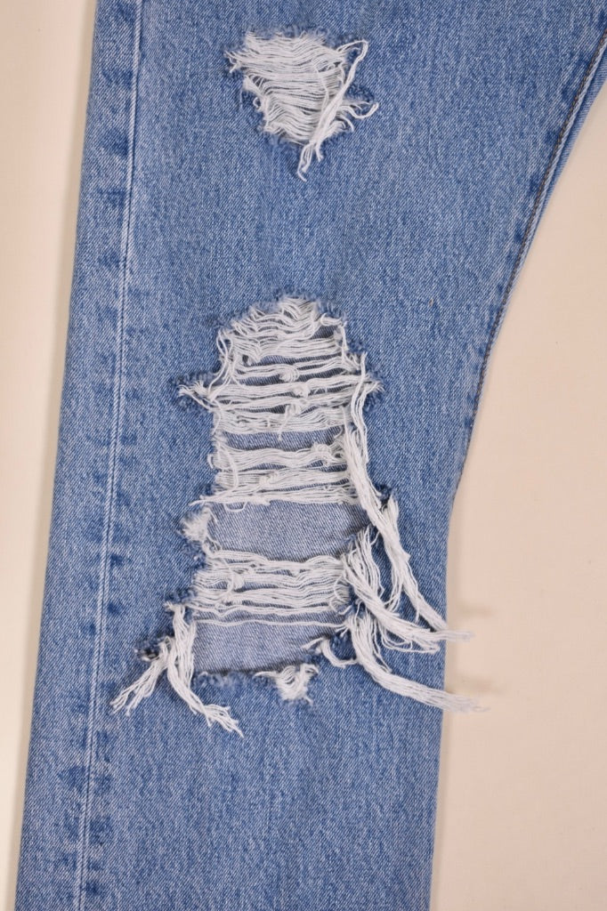 Blue 501 Distressed Jeans By Levis, 32