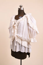 Load image into Gallery viewer, Ivory Silk Micro Pleated Ruffle Pussy Bow Blouse

