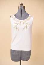 Load image into Gallery viewer, Embellished white tank top is shown from the front
