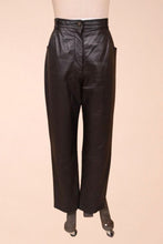 Load image into Gallery viewer, Black High Rise Leather Pants By Marie Claire, L
