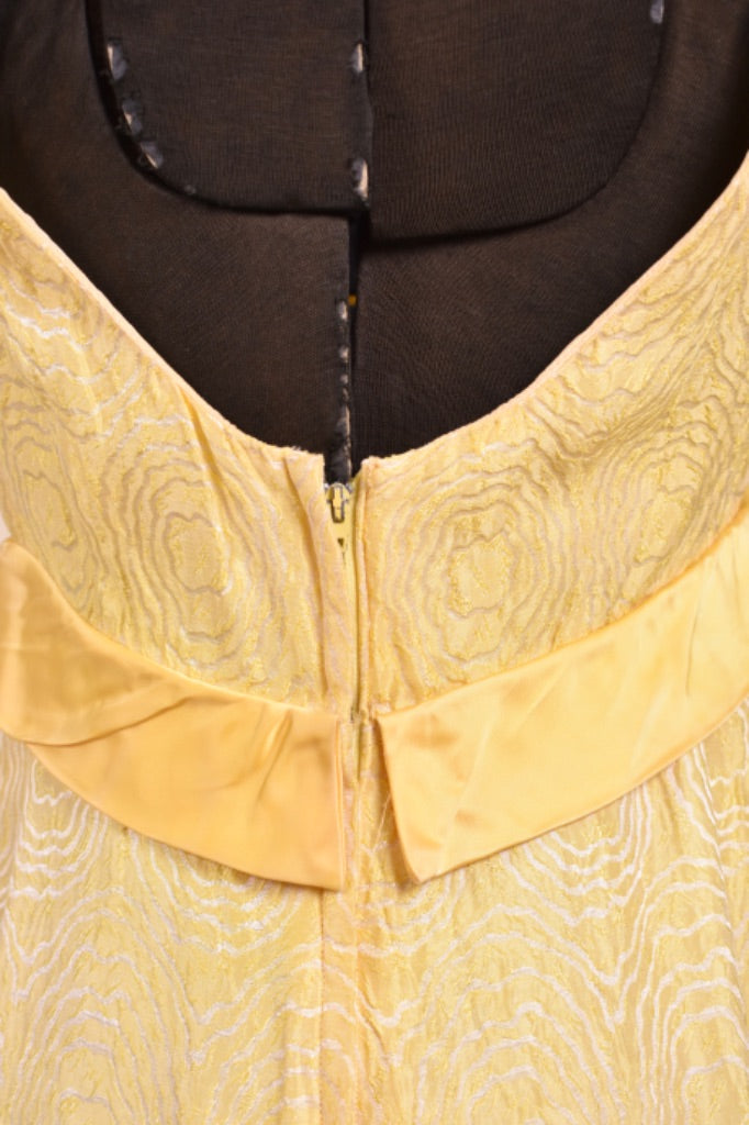Yellow 60s Empire Waist Gown With Sash By Freeman's, XS THE VAULT COLLECTIVE & ELSWHEN ELSEWEAR Yellow 60s Empire Waist Gown With Sash By Freeman's, XS THE VAULT COLLECTIVE & ELSWHEN ELSEWEAR