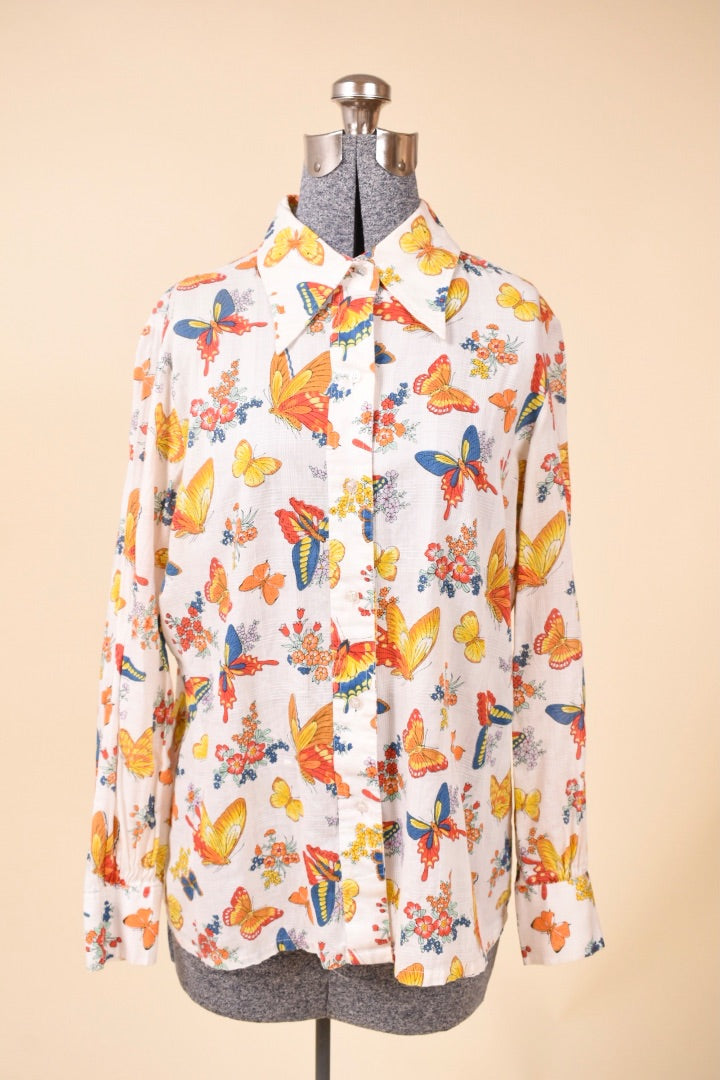 Orange Butterfly Top By Mc Mullen Sportswear, M/L