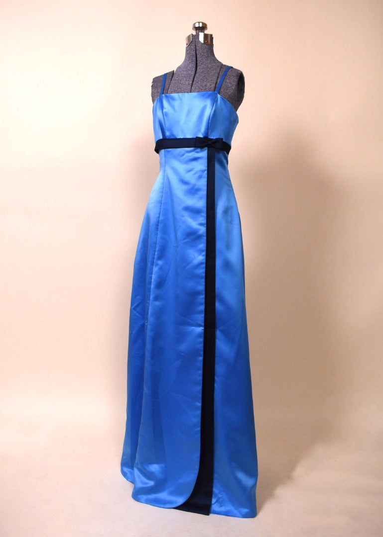 Blue Baby Blue Navy Bow & Trim Party Dress By Da Vinci, M