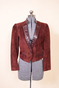 Burgundy Suede Puff Sleeve Saloon Jacket By Wilson, 6