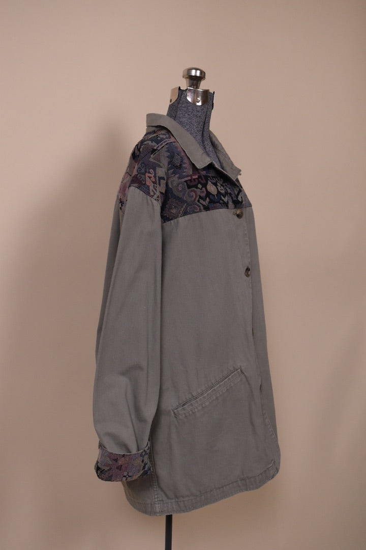 Green 90's Tapestry Barn Coat from the side