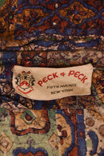 Load image into Gallery viewer, Brown Batik Patchwork Print Dress w/Coin Buttons By Peck &amp; Peck

