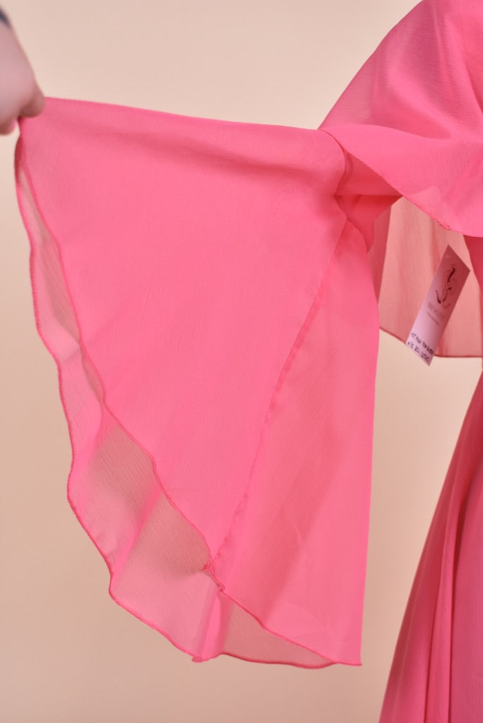 Pink Bell Sleeve Prom Queen Gown By Priscilla of Boston, M