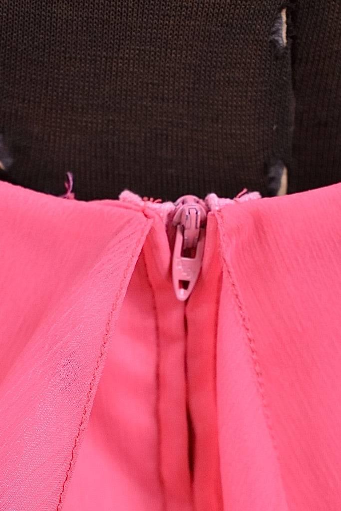 Pink Bell Sleeve Prom Queen Gown By Priscilla of Boston, M