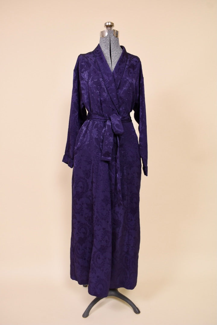 Deep Purple Damask Robe from the front