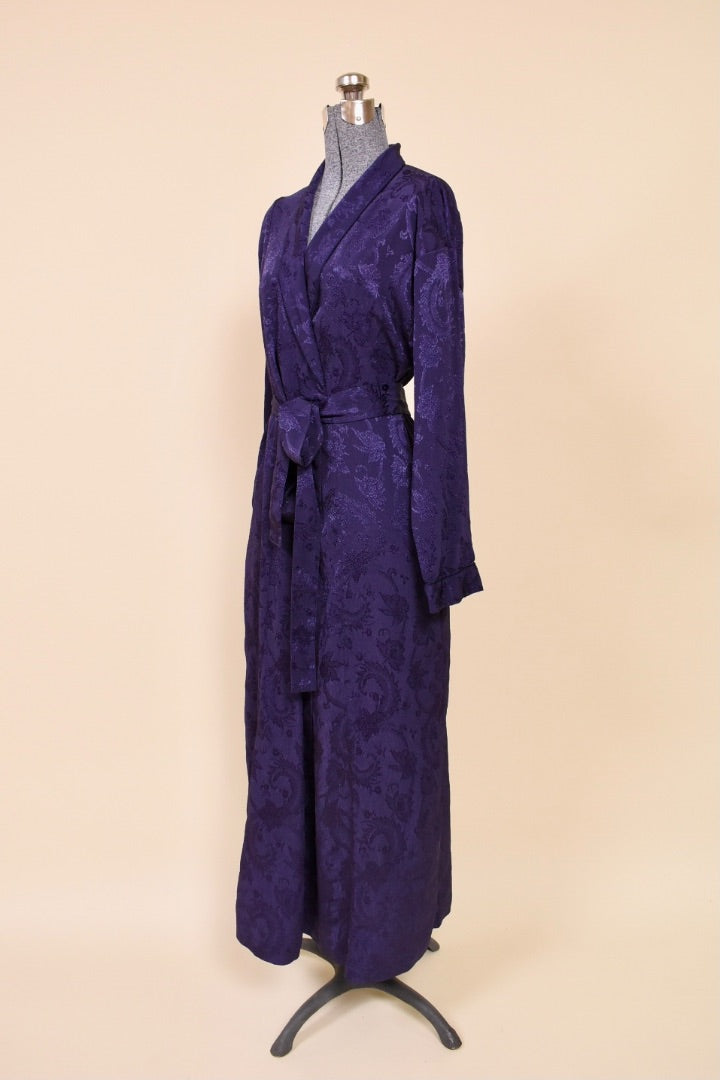 Deep Purple Damask Robe from the side