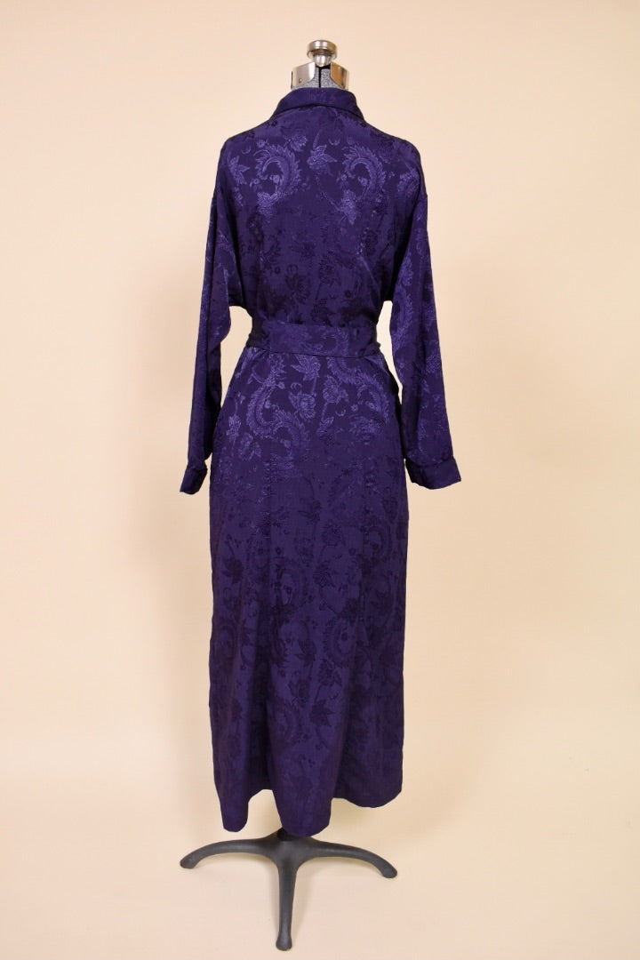 Deep Purple Damask Robe from the back