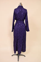 Load image into Gallery viewer, Heliotrope Deep Purple Damask Robe By Victoria&#39;s Secret, S: Shown from Back
